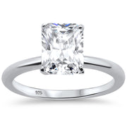 Evilo CLOSEOUT! 2.50ct 9x7mm Radiant Cut Cubic Zirconia .925 Sterling Silver Solitaire Engagement Ring