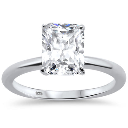 <span>CLOSEOUT! </span>2.50ct 9x7mm Radiant Cut Cubic Zirconia .925 Sterling Silver Solitaire Engagement Ring