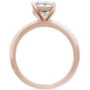 Evilo CLOSEOUT! 2.50ct 9x7mm Rose Gold Plated Radiant Cut Cubic Zirconia .925 Sterling Silver Solitaire Engagement RingSizes 4-9