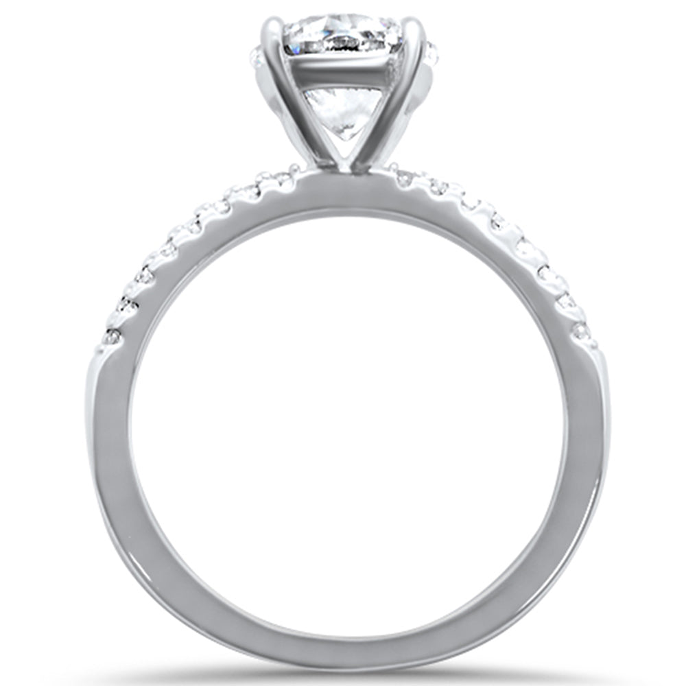 2.00ct 8mm Round Cubic Zirconia .925 Sterling Silver Solitaire Engagement RingSizes 4-10