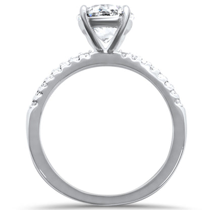 2.00ct 8mm Round Cubic Zirconia .925 Sterling Silver Solitaire Engagement RingSizes 4-10