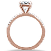 Evilo 2.00ct 8mm Round Cubic Zirconia Rose Gold Plated .925 Sterling Silver Solitaire Engagement Ring Sizes 4-11