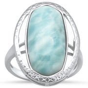 Evilo Natural Larimar .925 Sterling Silver Ring Sizes 5-10