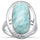 Natural Larimar .925 Sterling Silver Ring Sizes 5-10