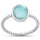Oval Natural Larimar Braided Band .925 Sterling Silver Ring Sizes 5-10