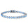 Blue Topaz Heart Cz Gemstone Solid .925 Sterling Silver Bracelet
